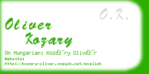 oliver kozary business card